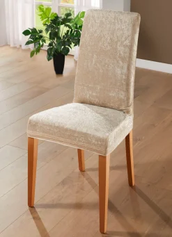 Clearance BADER Edle und strapazierfähige Stretchbezüge in Samtoptik CREME