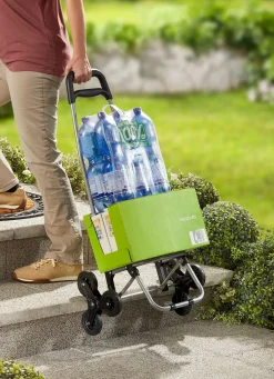 Sale BADER Einkaufsroller mit Regenschirmhalter BLAU-WEISS
