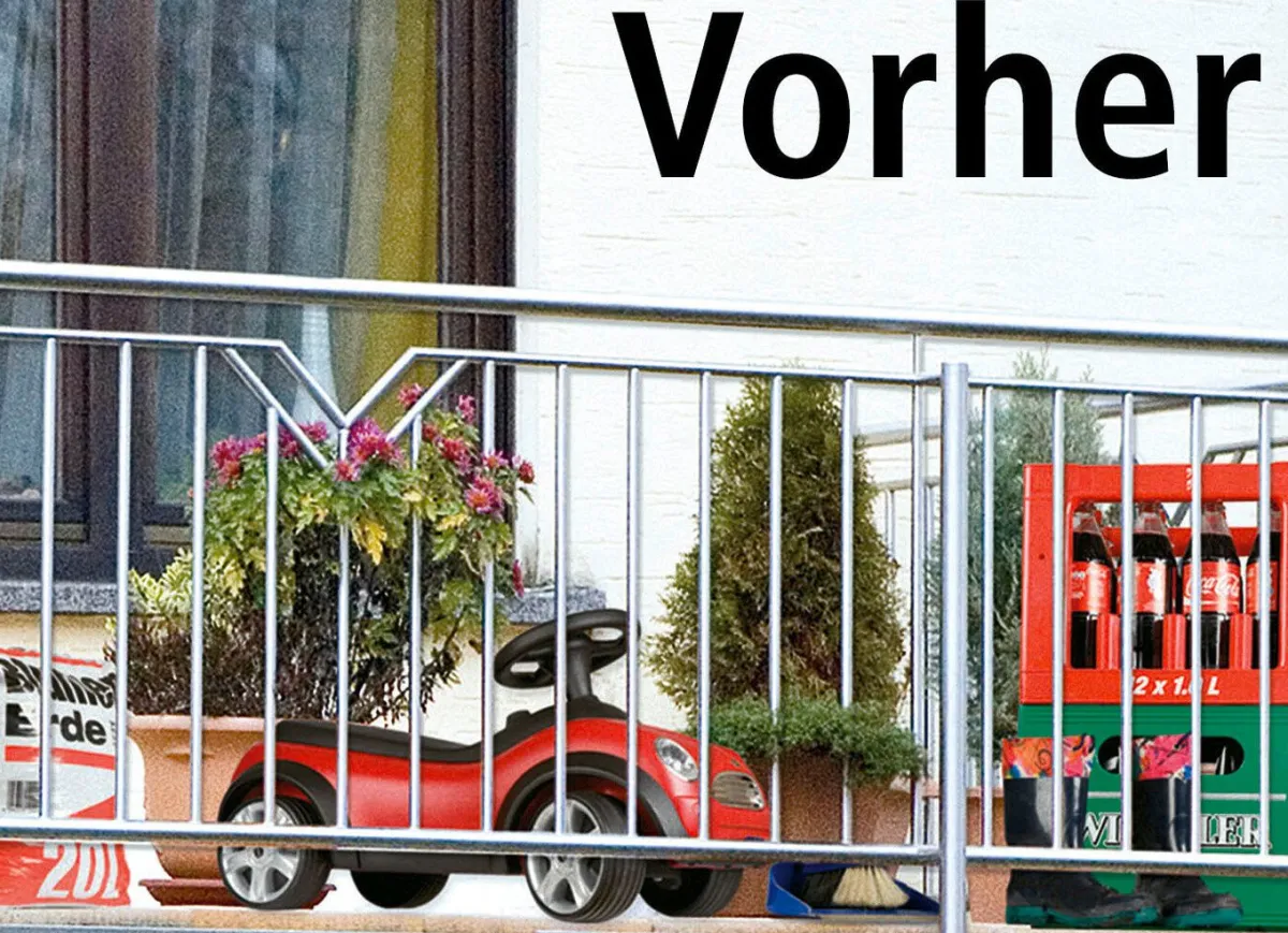 Discount BADER Einseitig bedruckter Balkon-Sichtschutz inkl. Befestigungsmaterial