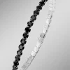 New BADER Elastisches Armband aus Edelstahl mit schwarzen Kristallen