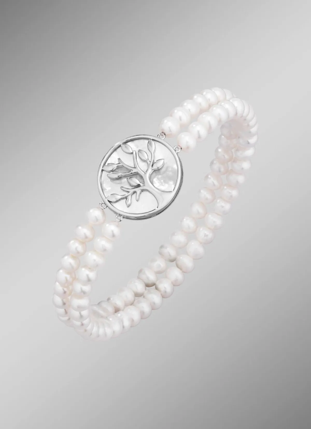 Online BADER Elastisches 2-reihiges Armband mit Süßwasser-Zuchtperlen