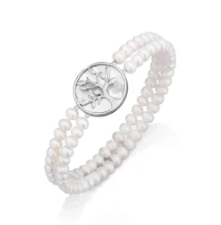 Online BADER Elastisches 2-reihiges Armband mit Süßwasser-Zuchtperlen