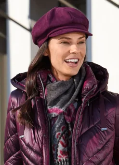 Clearance BADER Elegante Damen-Ballonmütze, mit rückwärtigem Elastikeinsatz AMETHYST