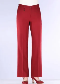 Clearance KLAUS MODELLE MADE IN GERMANY Elegante Hose mit apartem Zieranhänger ROT