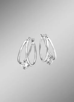 New BADER Elegante Creolen mit synth. Zirkonia
