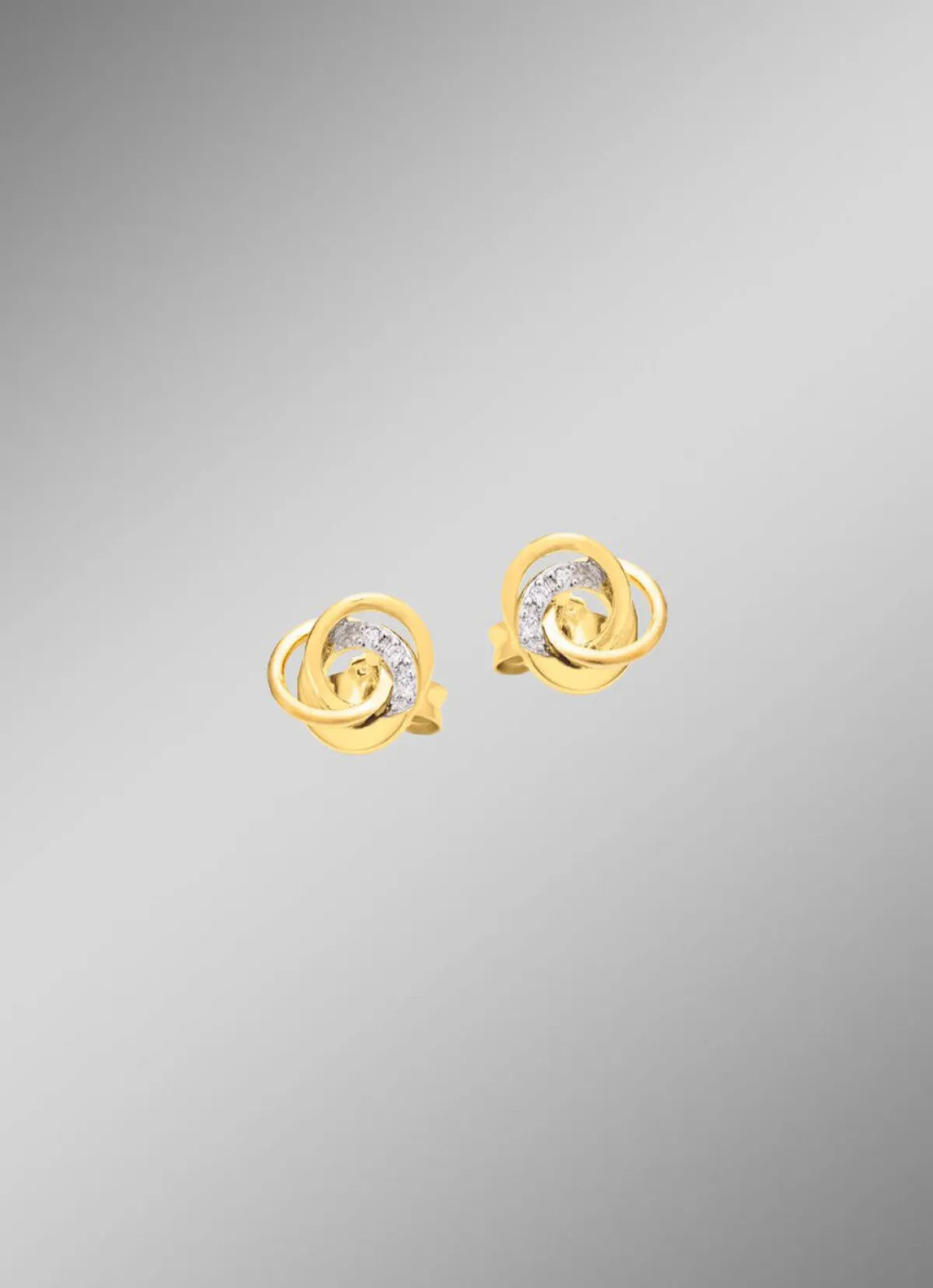 New BADER Elegante Knoten-Ohrstecker mit Zirkonia