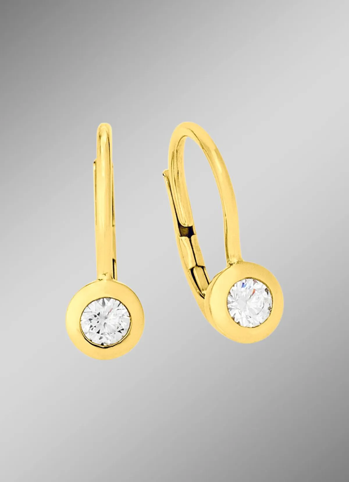 Hot BADER Elegante Ohrringe in Gelbgold mit Brillant