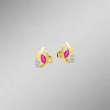 Online BADER Elegante Ohrstecker mit Rubin und Zirkonia