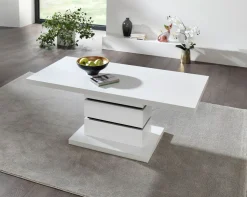 Discount BADER Eleganter Couchtisch mit Marmor-Optik WEISS-SCHWARZ