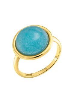 BADER Eleganter Damenring mit echt blauem Chalcedon