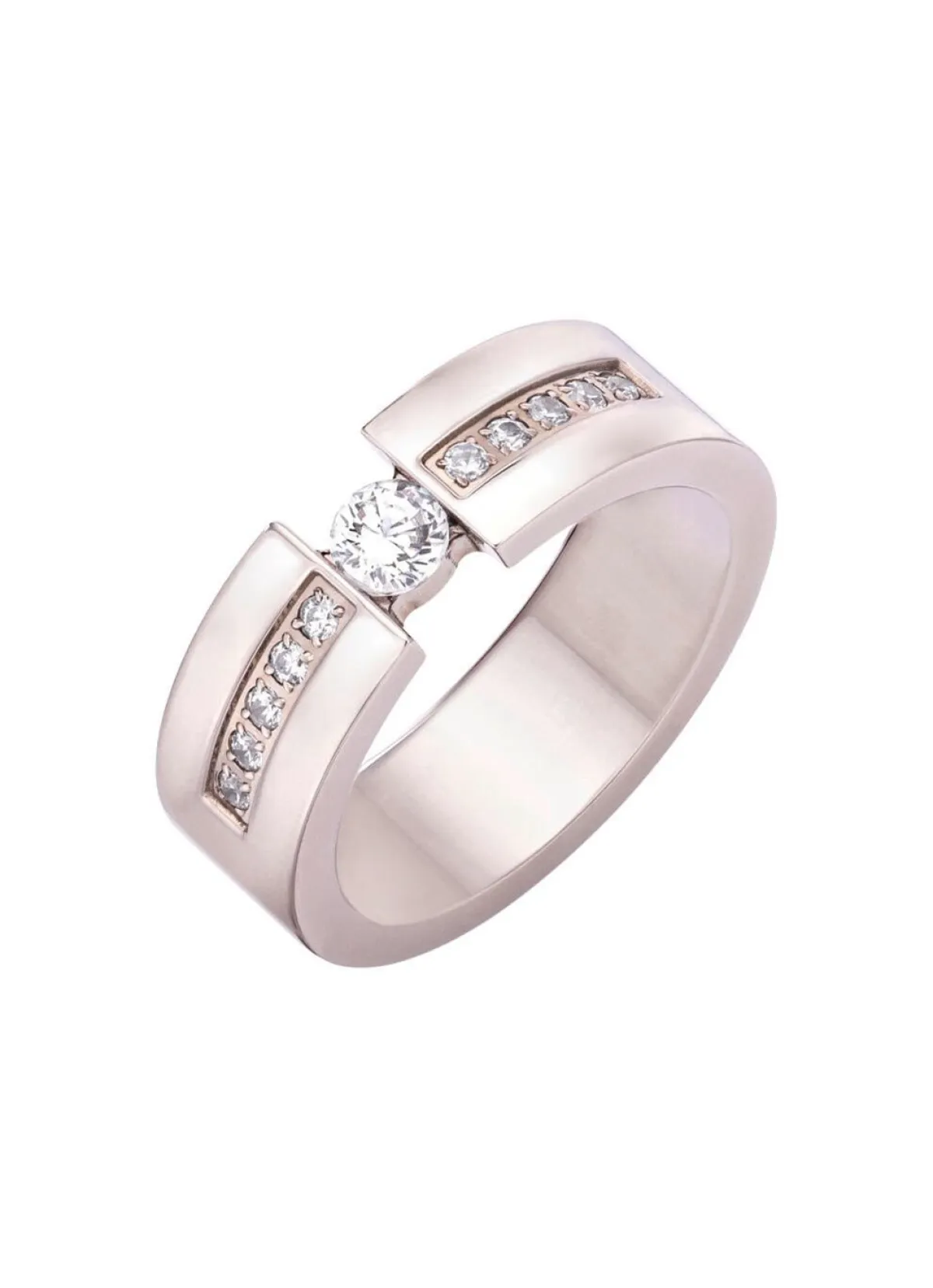 New BADER Eleganter Damenring mit synth. Zirkonia