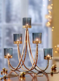 Clearance GOEBEL Eleganter Kerzenleuchter SCHWARZ-GOLD