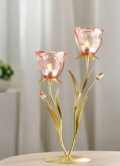 Online BADER Eleganter Teelichthalter mit Gläser in Rosenform ROSA-GOLD