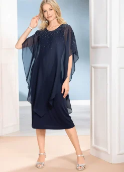 Outlet BADER Elegantes Kleid NACHTBLAU