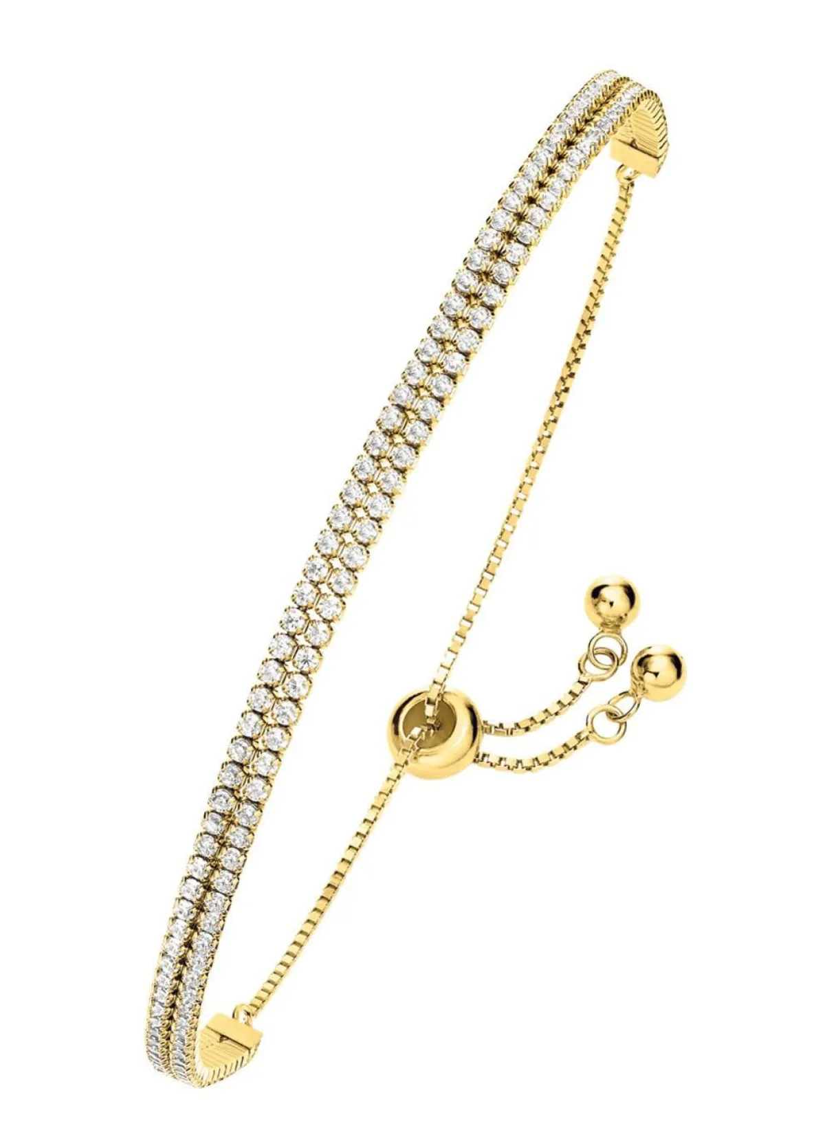 Clearance BADER Elegantes doppelreihiges Armband mit synth. Zirkonia