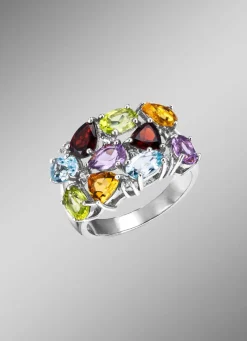 Clearance BADER Eleganz in Silber: Damenring mit Edelsteinen