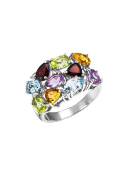 Clearance BADER Eleganz in Silber: Damenring mit Edelsteinen
