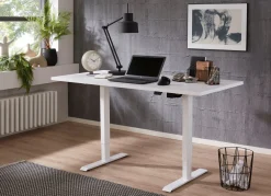 Discount BADER Elektrisch höhenverstellbarer Schreibtisch WEISS-WEISS