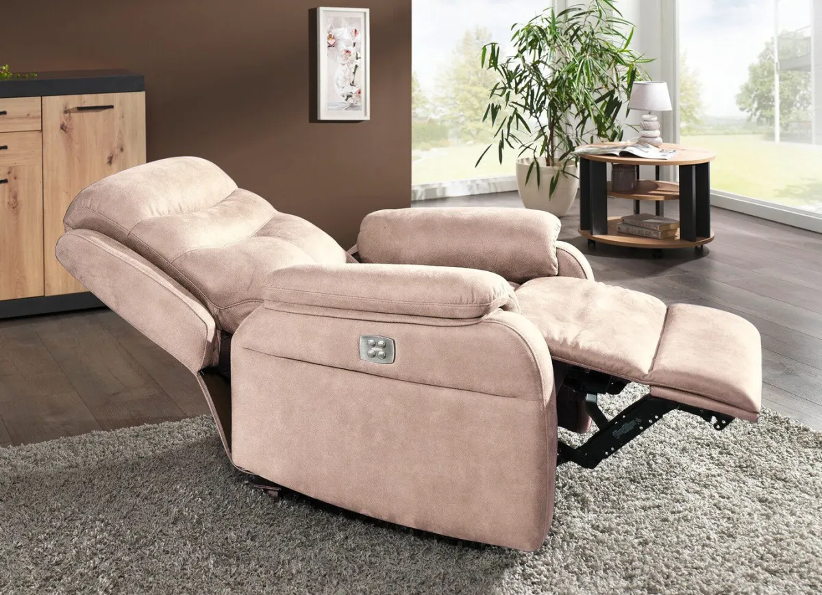 Sale BADER Elektrisch verstellbarer TV-Sessel mit Motor und Aufstehhilfe BEIGE
