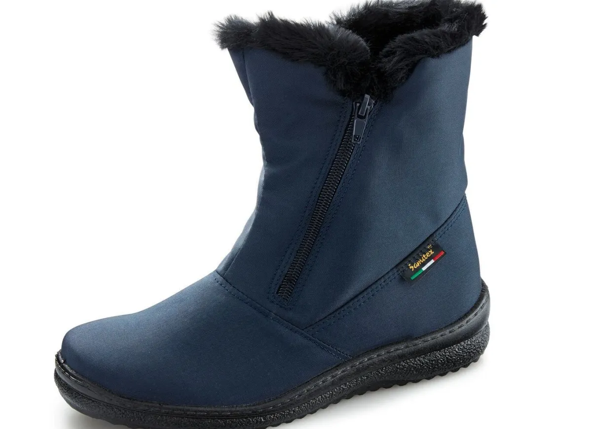 Discount ELENA EDEN , atmungsaktive Damen-Stiefeletten, Winterschuhe, Weite G, mit Reißverschluss MARINE