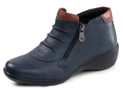 Sale ELENA EDEN , bequeme Damen-Boots, Weite H, mit herausnehmbarem Fußbett MARINE-BRAUN
