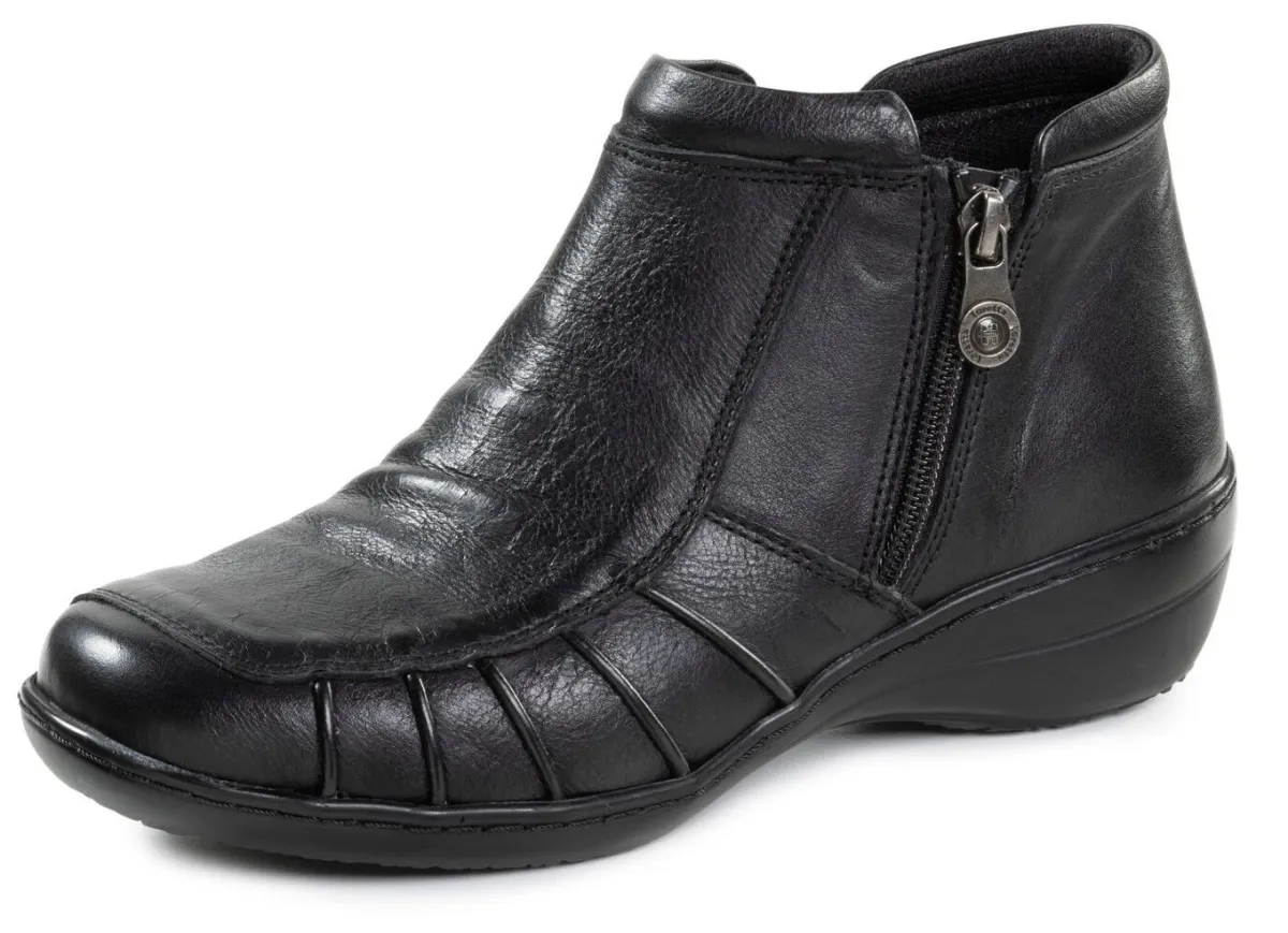 Outlet ELENA EDEN , bequeme Damen-Boots, Weite H, mit herausnehmbarem Fußbett SCHWARZ