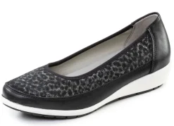 Outlet ELENA EDEN , bequeme Damen-Ballerinas, Weite G, mit herausnehmbarem Fußbett SCHWARZ