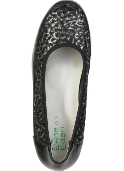 Outlet ELENA EDEN , bequeme Damen-Ballerinas, Weite G, mit herausnehmbarem Fußbett SCHWARZ