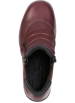 Online ELENA EDEN , bequeme Damen-Boots, Weite H, mit herausnehmbarem Fußbett BURGUND-SCHWARZ