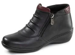 Sale ELENA EDEN , bequeme Damen-Boots, Weite H, mit herausnehmbarem Fußbett SCHWARZ-BURGUND