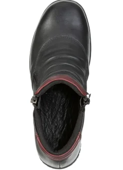 Sale ELENA EDEN , bequeme Damen-Boots, Weite H, mit herausnehmbarem Fußbett SCHWARZ-BURGUND