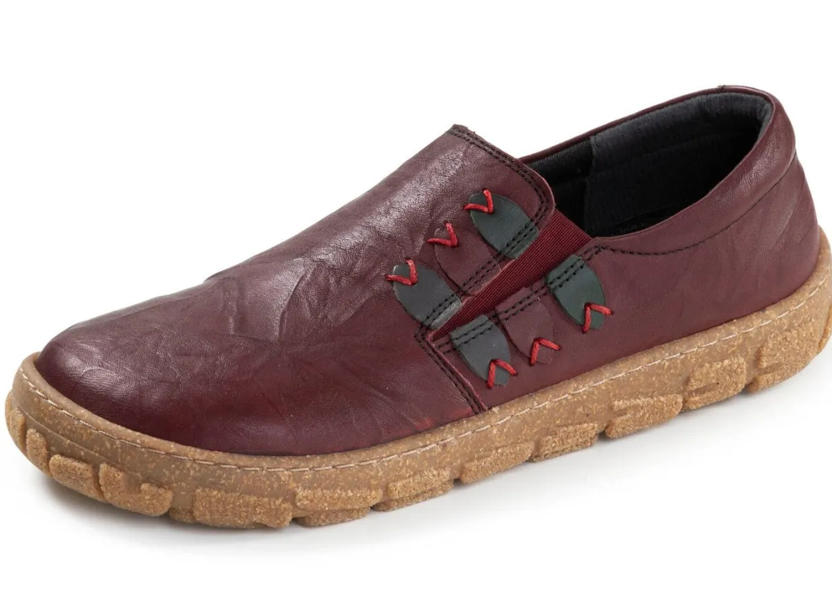 Online ELENA EDEN , bequeme Damen-Barfußschuhe, Weite G, mit herausnehmbarem Fußbett BURGUND