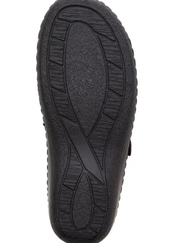 Hot ELENA EDEN , bequeme Damen-Pantoletten, Weite H, mt herausnehmbarem Fußbett SCHWARZ-BORDEAUX