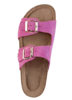 BADER ELENA EDEN, bequeme Damen-Pantoletten, Weite H, aus Leder PINK