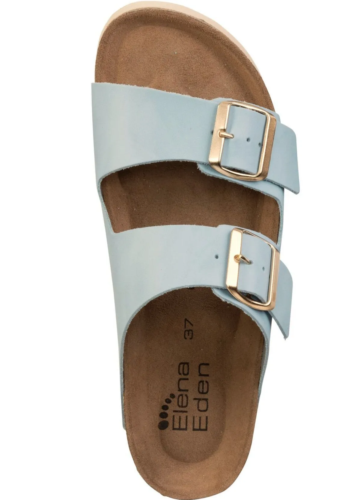 Discount ELENA EDEN , bequeme Damen-Pantoletten, Weite H, mit Klettspange HELLBLAU