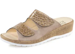 Discount ELENA EDEN , bequeme Damen-Pantoletten, Weite H, mit herausnehmbarem Fußbett TAUPE
