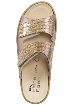 Discount ELENA EDEN , bequeme Damen-Pantoletten, Weite H, mit herausnehmbarem Fußbett TAUPE