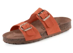 Discount BADER ELENA EDEN, bequeme Damen-Pantoletten, Weite H, aus Leder ORANGE