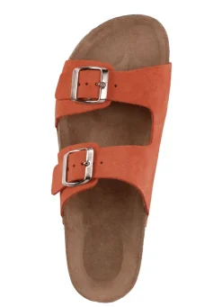 Discount BADER ELENA EDEN, bequeme Damen-Pantoletten, Weite H, aus Leder ORANGE