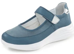 Clearance ELENA EDEN , bequeme Damen-Spangenschuhe, Weite H, mit herausnehmbarem Fußbett JEANS