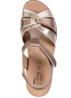 Discount ELENA EDEN , bequeme Damen-Sandalen, Weite H, mit herausnehmbarem Fußbett BRONZE-GOLD