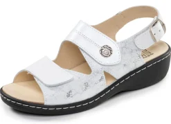 ELENA EDEN , bequeme Damen-Sandalen, Weite H, mit herausnehmbarem Fußbett WEISS