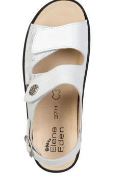 ELENA EDEN , bequeme Damen-Sandalen, Weite H, mit herausnehmbarem Fußbett WEISS