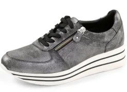 Hot ELENA EDEN , bequeme Damen-Sneaker, Weite G, mit herausnehmbarem Fußbett ALTSILBER