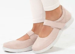 ELENA EDEN , bequeme Damen-Slipper, Weite H, mit herausnehmbarem Fußbett SAND