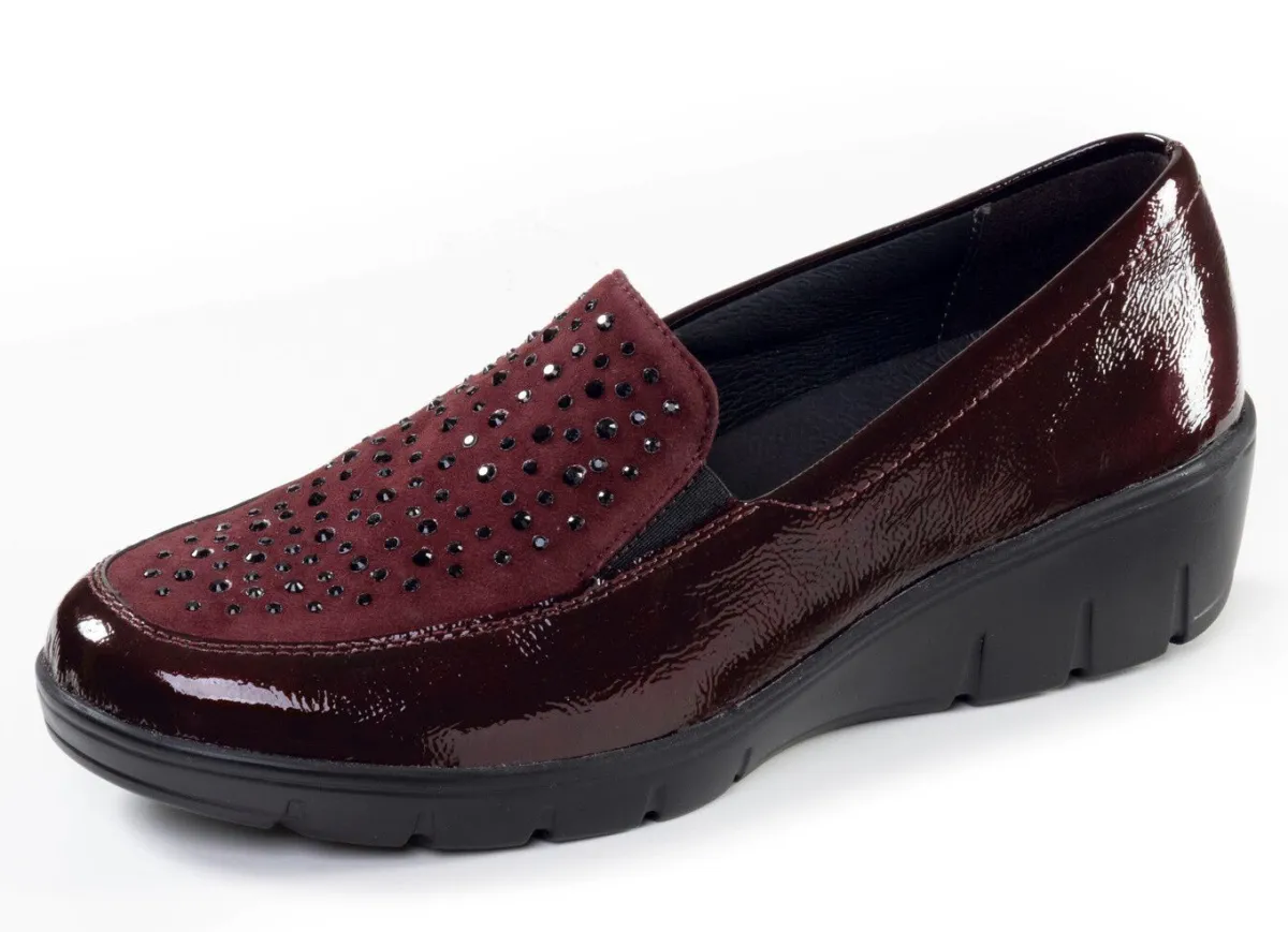 Discount ELENA EDEN , bequeme Damen-Slipper, Weite H, mit herausnehmbarem Fußbett BURGUND