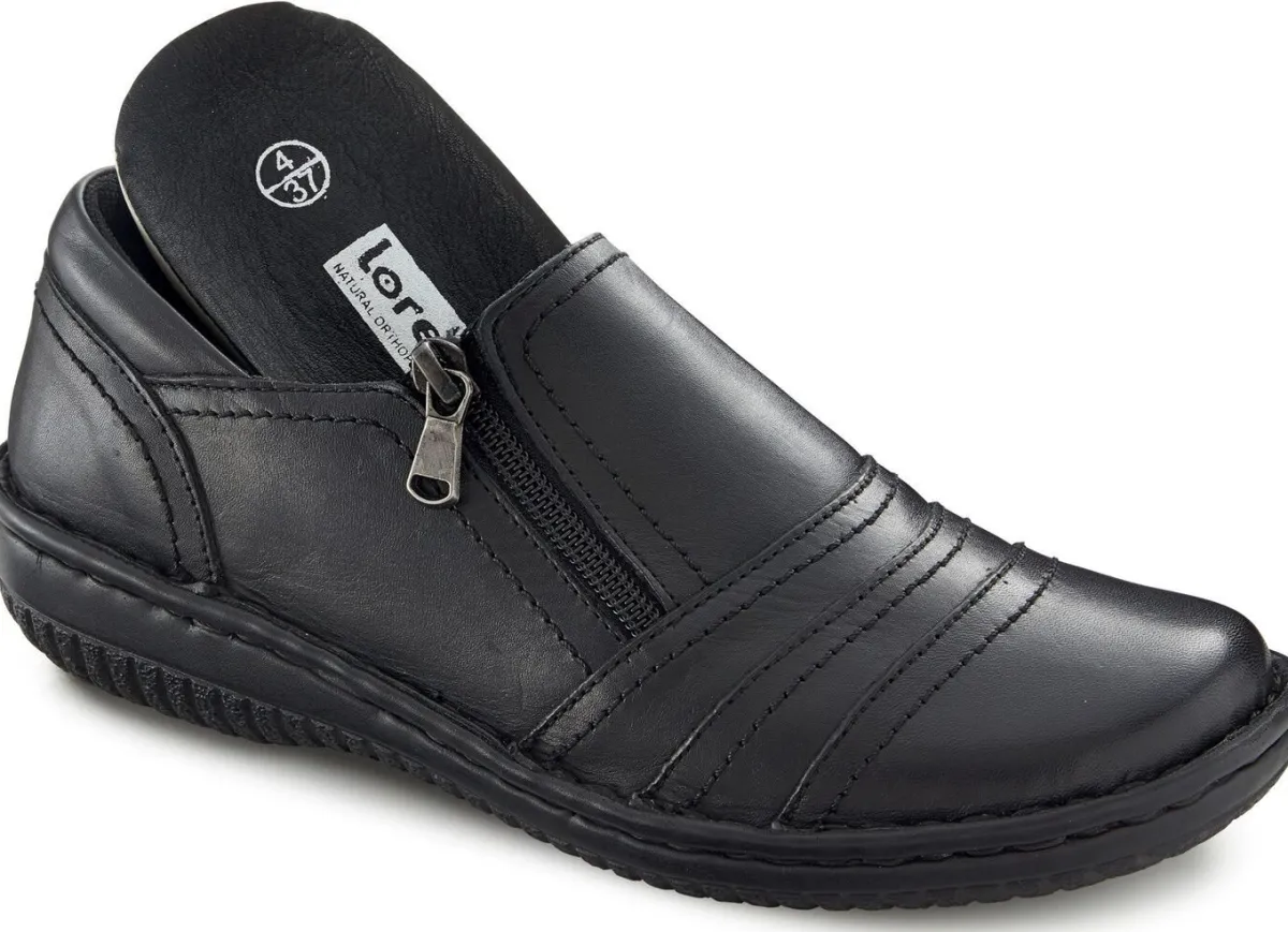 Discount ELENA EDEN , bequeme Damen-Slipper, Weite G, mit herausnehmbarem Fußbett SCHWARZ