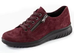 Hot ELENA EDEN , bequeme Damen-Schnürschuhe, Weite H, mit herausnehmbarem Fußbett BURGUND