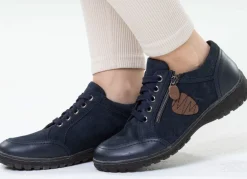 Sale ELENA EDEN , bequeme Damen-Schnürschuhe, Weite G, mit herausnehmbarem Fußbett MARINE