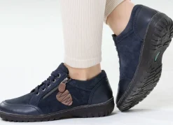 Sale ELENA EDEN , bequeme Damen-Schnürschuhe, Weite G, mit herausnehmbarem Fußbett MARINE